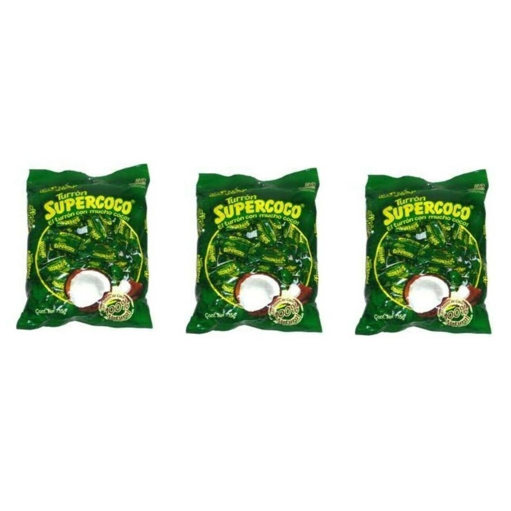 SUPER TURRON SUPERCOCO ALL NATURAL COCONUT 3 PACK 150 COUNT TOTAL